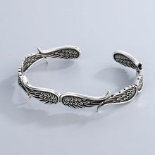 Charger l&#39;image dans la galerie, Bracelet en argent sterling de style vintage avec des ailes d&#39;ange
