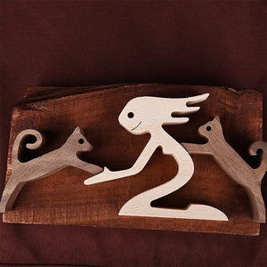 Amoureux des animaux - Ornements de table en bois sculpté