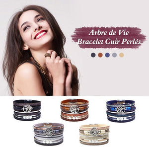 Ciaovie™ Arbre de Vie Bracelet Cuir Tressé Perlés Vintage - ciaovie