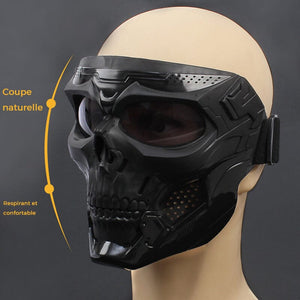 Masque de route avec lunettes en forme de crâne