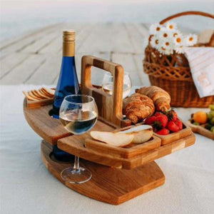 Table à Vin Portable en Bois pour Pique-nique