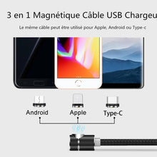 Charger l&#39;image dans la galerie, 3 en 1 Magnétique Câble USB Chargeur avec LED Light - ciaovie
