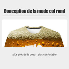 Charger l&#39;image dans la galerie, T-shirt à manches courtes à bulles de bière 3D Fashion - ciaovie