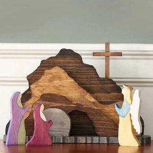 Décoration en bois scène de Pâques