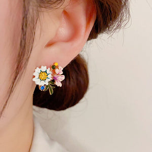 Boucles d'oreilles fleur de marguerite